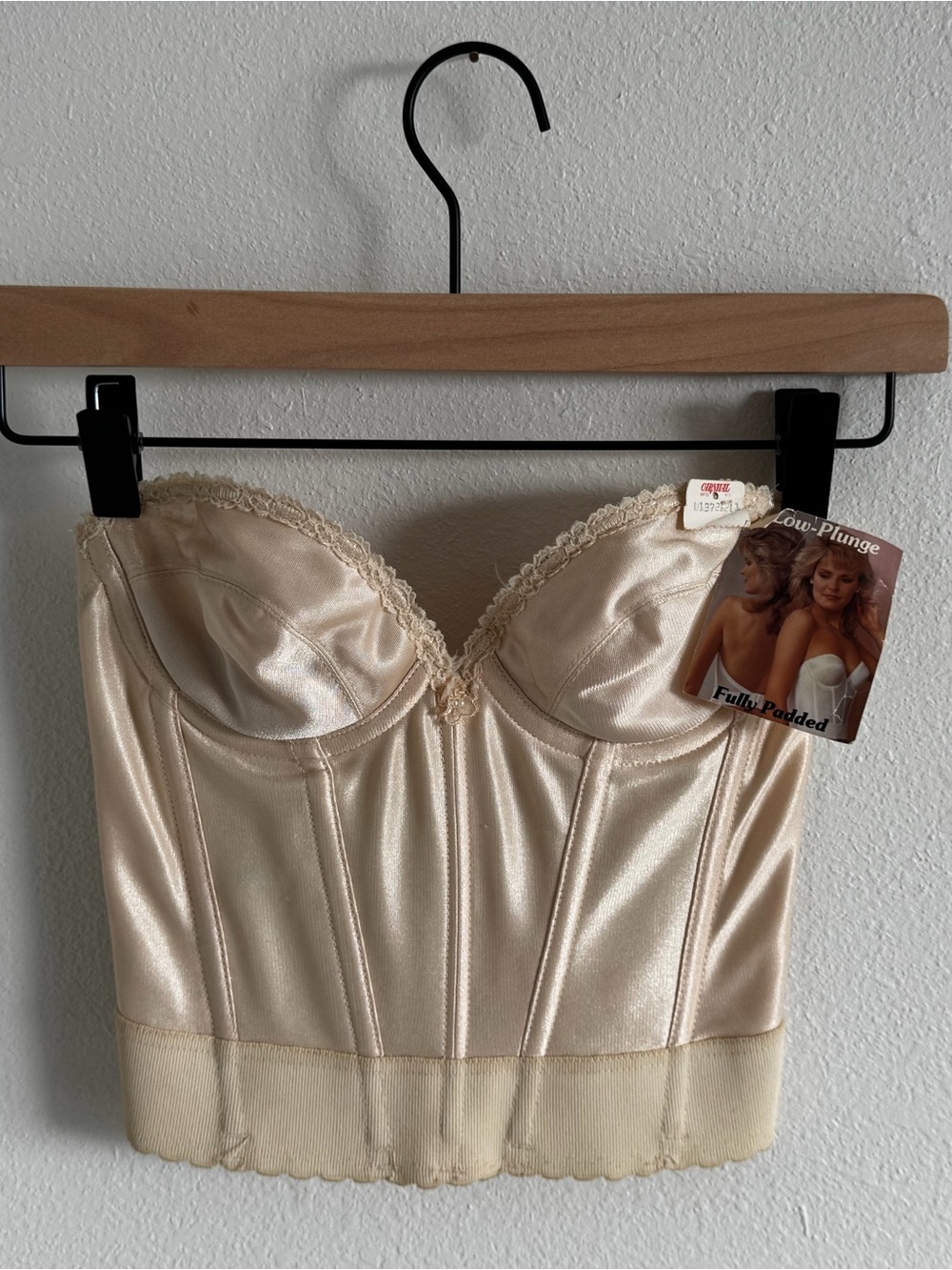Vintage Ivory Satin Corset Bustier